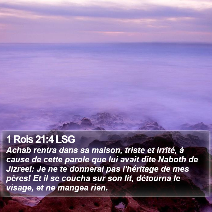 1 Rois 21:4 LSG Bible Study