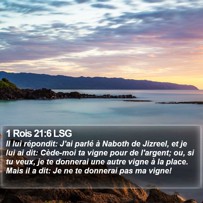 1 Rois 21:6 LSG Bible Study