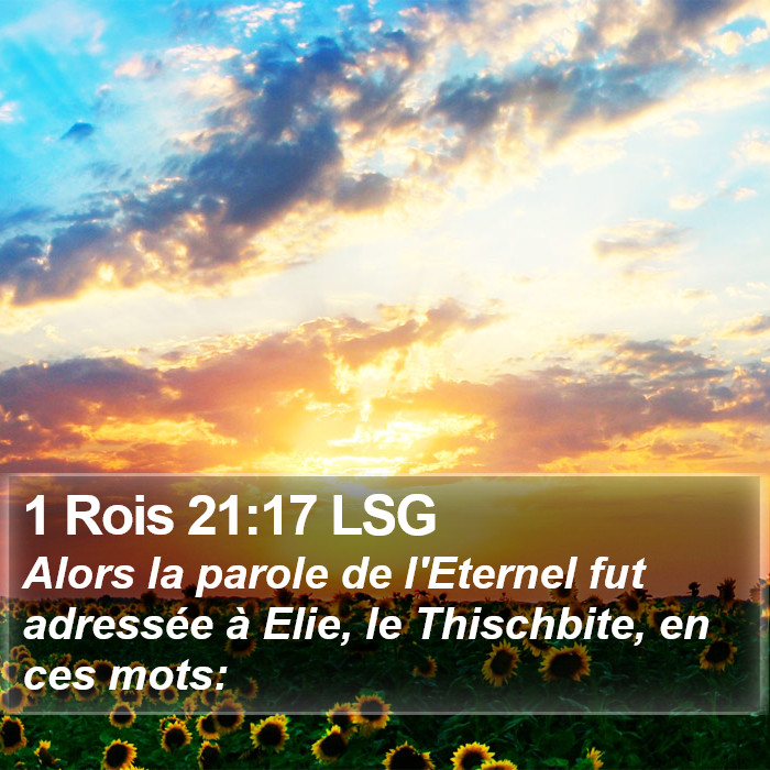 1 Rois 21:17 LSG Bible Study