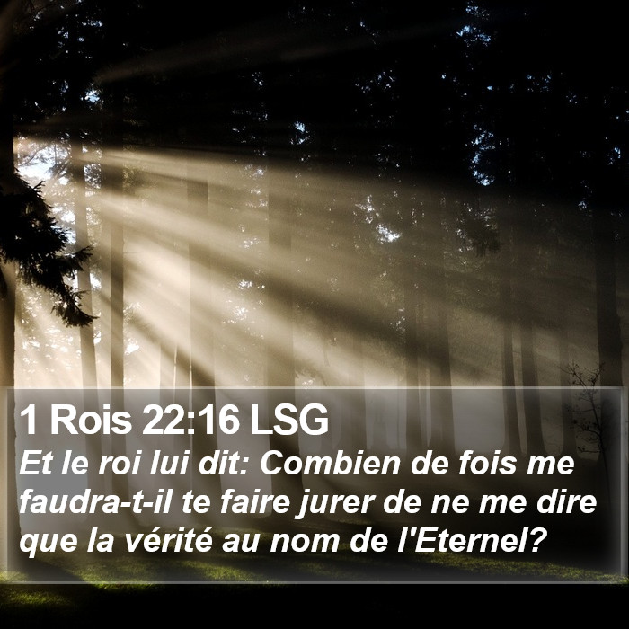 1 Rois 22:16 LSG Bible Study