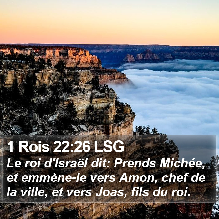 1 Rois 22:26 LSG Bible Study