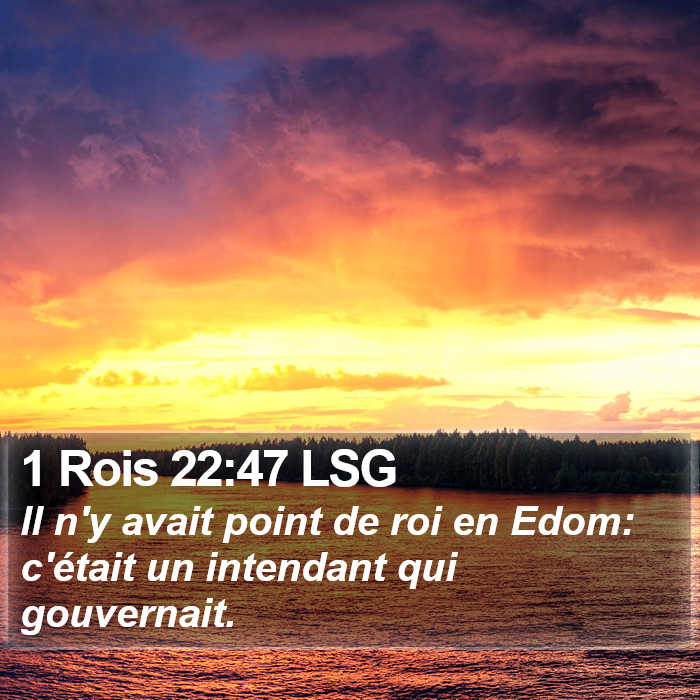 1 Rois 22:47 LSG Bible Study