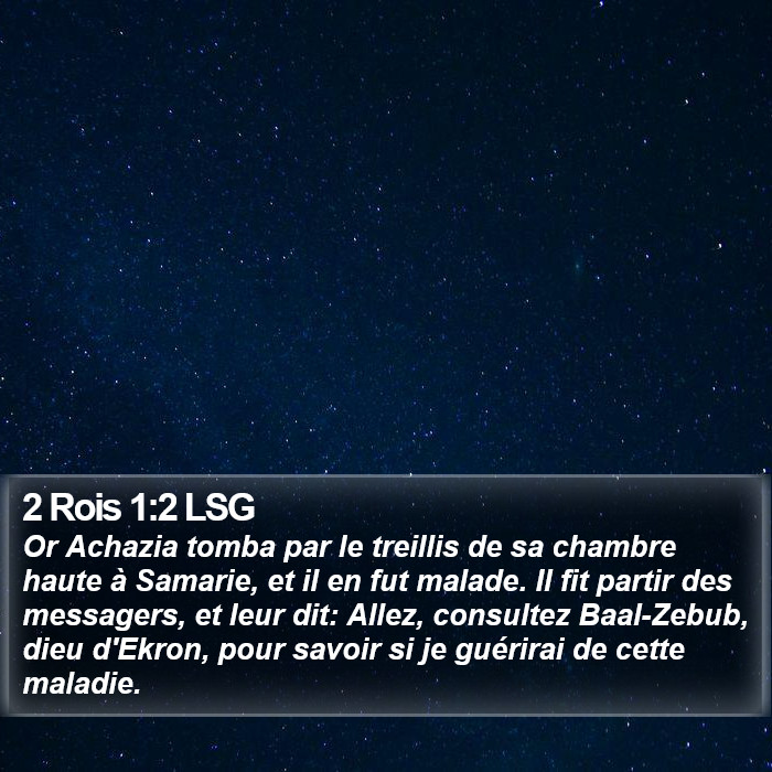 2 Rois 1:2 LSG Bible Study