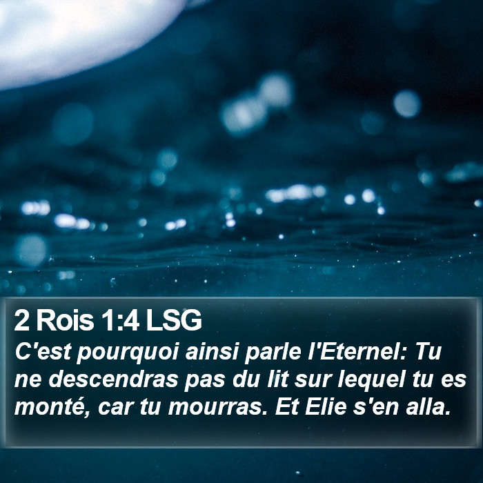 2 Rois 1:4 LSG Bible Study