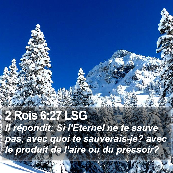 2 Rois 6:27 LSG Bible Study