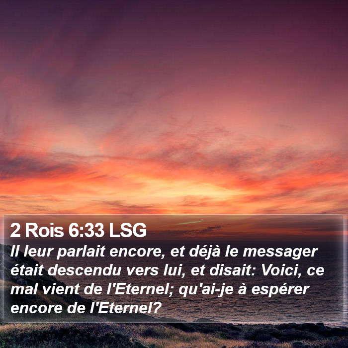 2 Rois 6:33 LSG Bible Study
