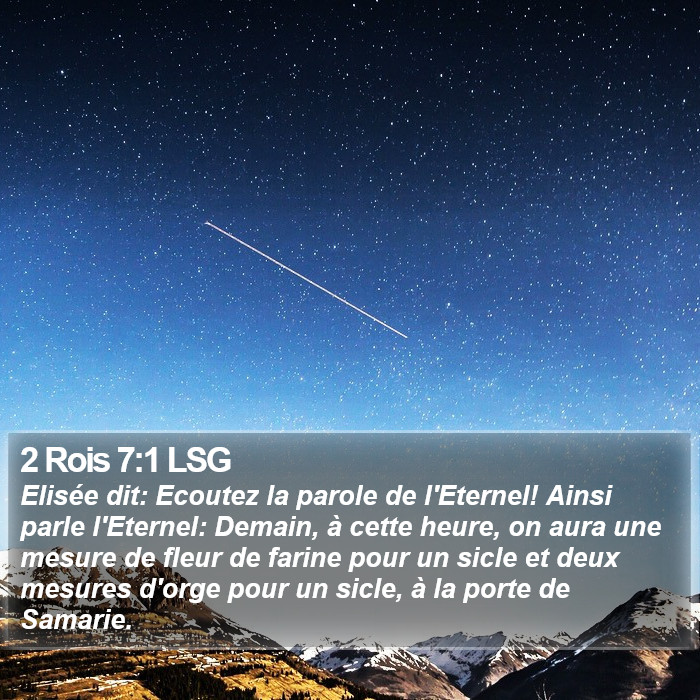 2 Rois 7:1 LSG Bible Study