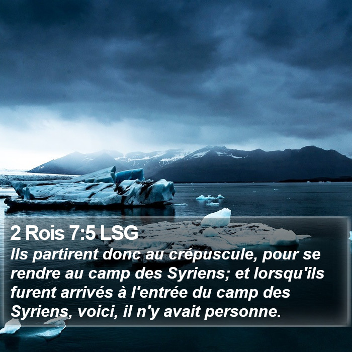 2 Rois 7:5 LSG Bible Study