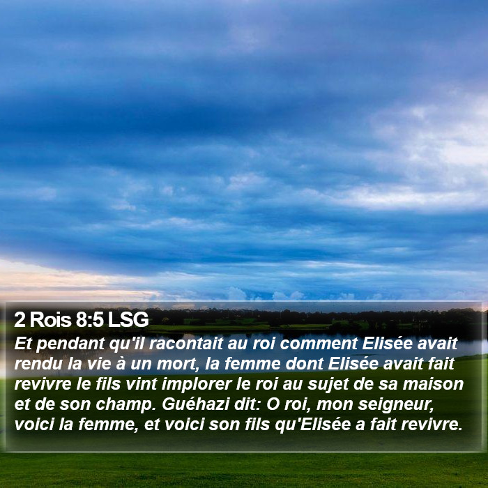 2 Rois 8:5 LSG Bible Study