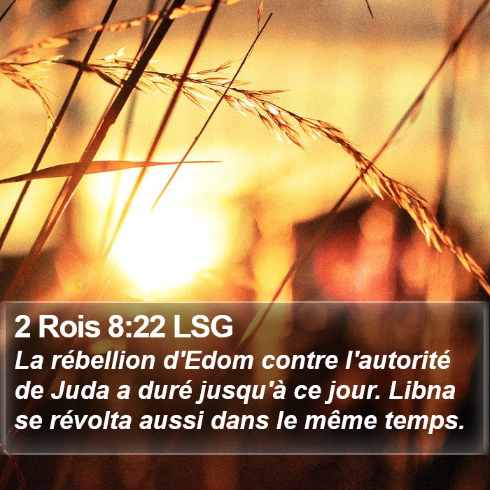 2 Rois 8:22 LSG Bible Study
