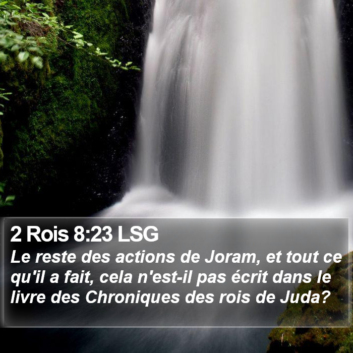 2 Rois 8:23 LSG Bible Study
