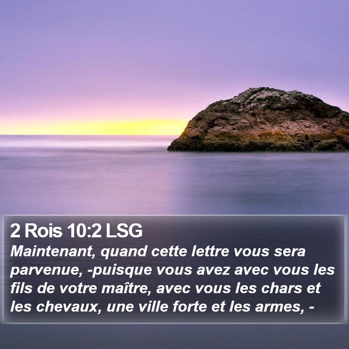 2 Rois 10:2 LSG Bible Study