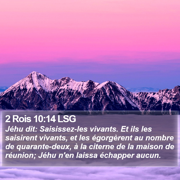 2 Rois 10:14 LSG Bible Study