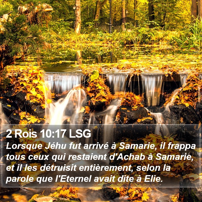 2 Rois 10:17 LSG Bible Study