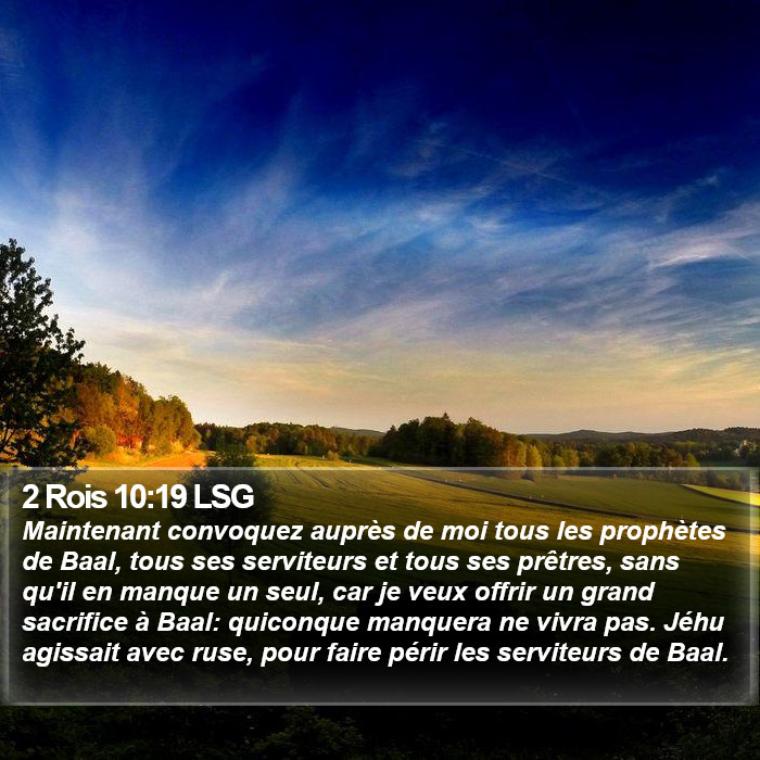 2 Rois 10:19 LSG Bible Study