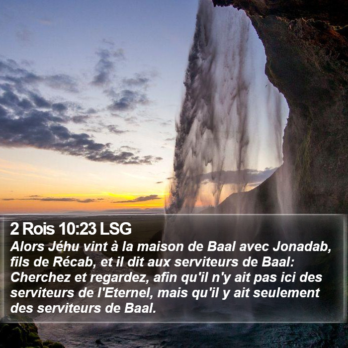 2 Rois 10:23 LSG Bible Study