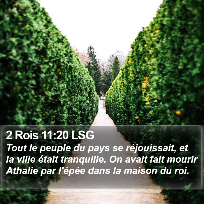 2 Rois 11:20 LSG Bible Study