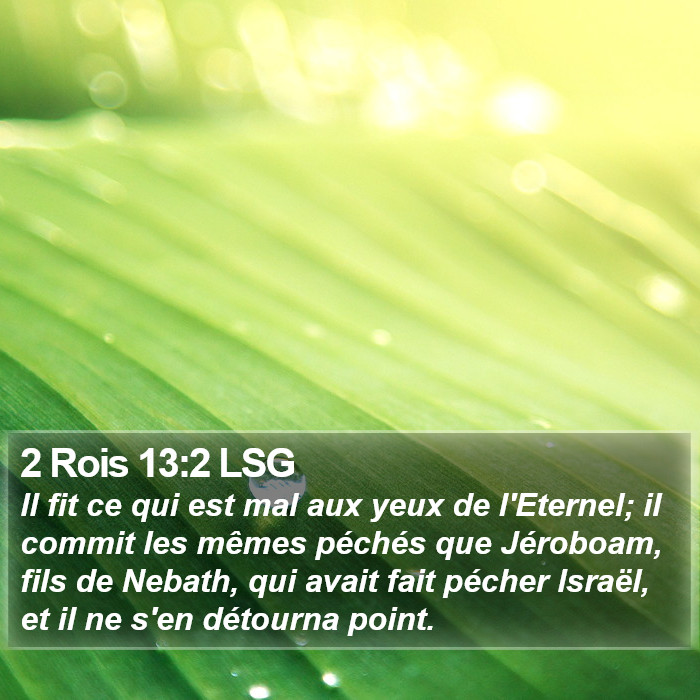 2 Rois 13:2 LSG Bible Study