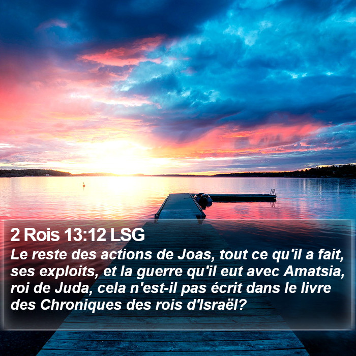 2 Rois 13:12 LSG Bible Study