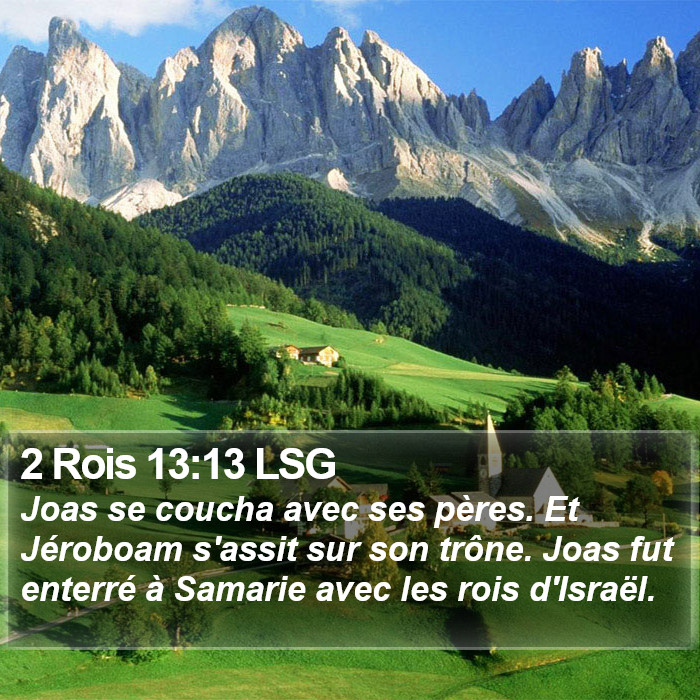 2 Rois 13:13 LSG Bible Study