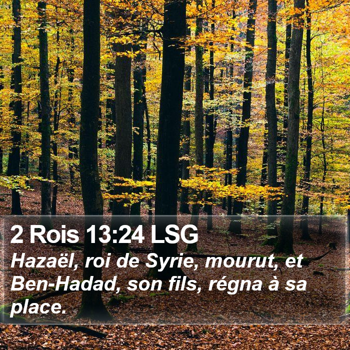 2 Rois 13:24 LSG Bible Study