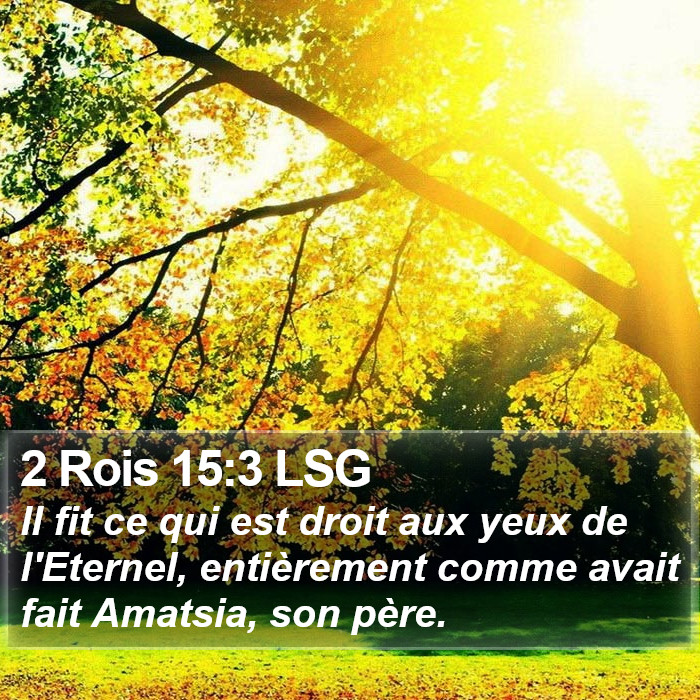 2 Rois 15:3 LSG Bible Study