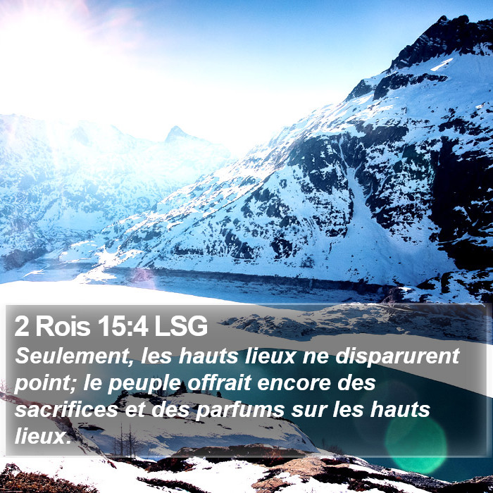 2 Rois 15:4 LSG Bible Study