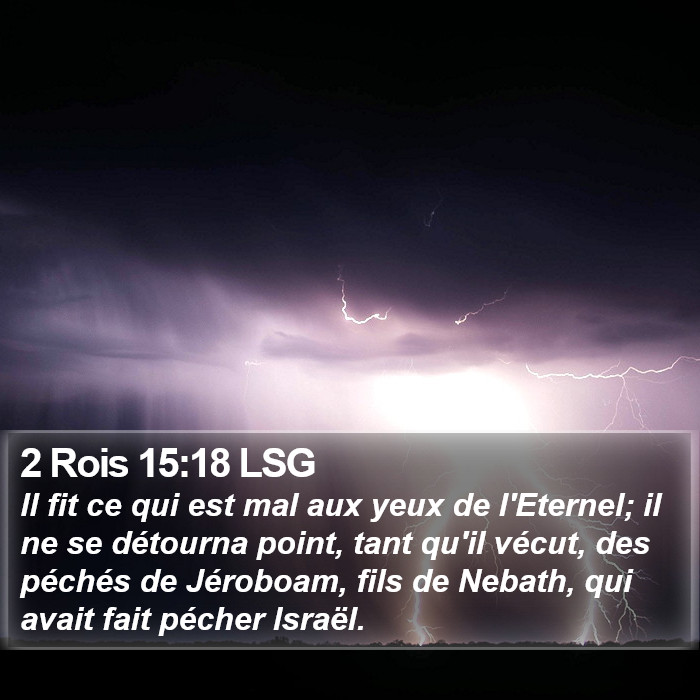 2 Rois 15:18 LSG Bible Study