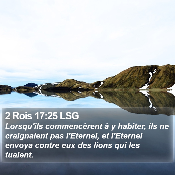 2 Rois 17:25 LSG Bible Study