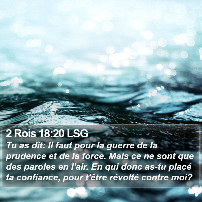 2 Rois 18:20 LSG Bible Study