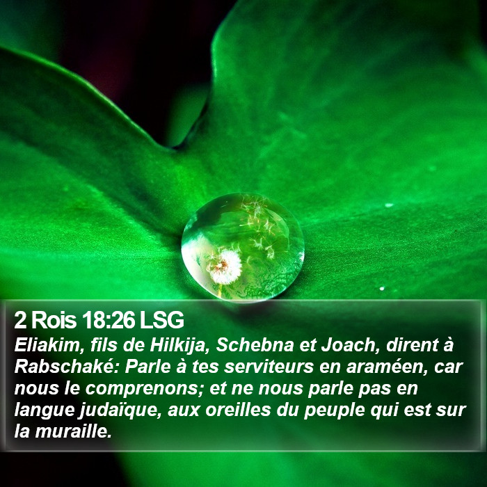 2 Rois 18:26 LSG Bible Study