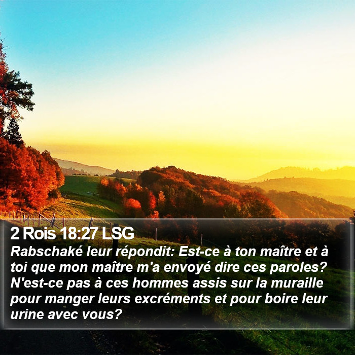 2 Rois 18:27 LSG Bible Study