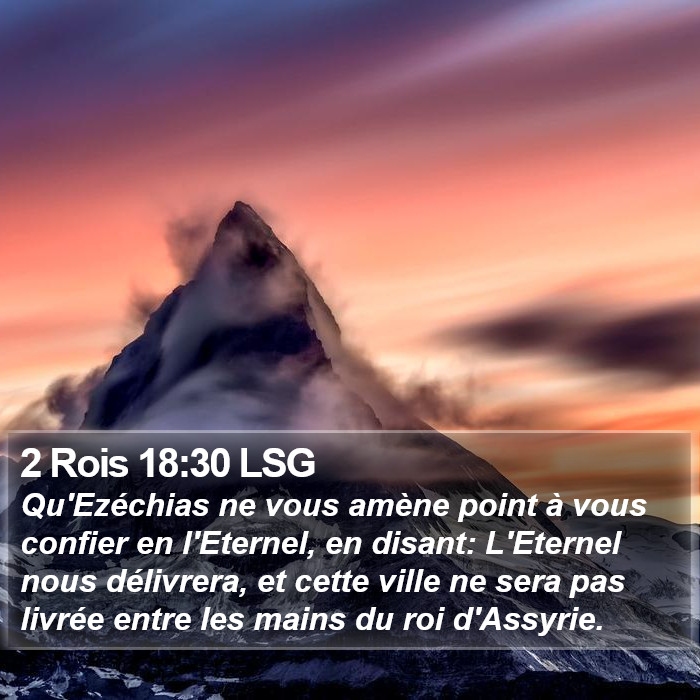 2 Rois 18:30 LSG Bible Study