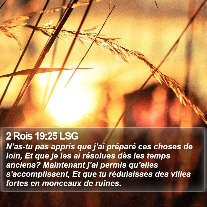 2 Rois 19:25 LSG Bible Study
