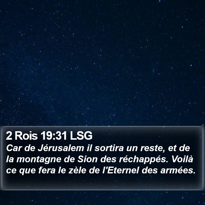 2 Rois 19:31 LSG Bible Study