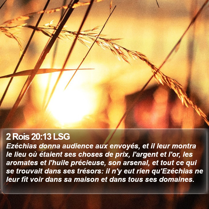 2 Rois 20:13 LSG Bible Study