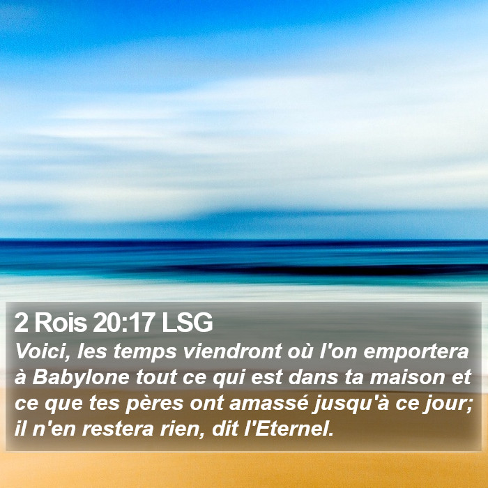 2 Rois 20:17 LSG Bible Study