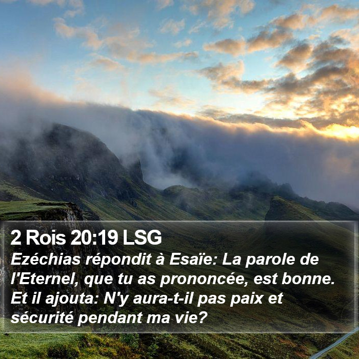 2 Rois 20:19 LSG Bible Study