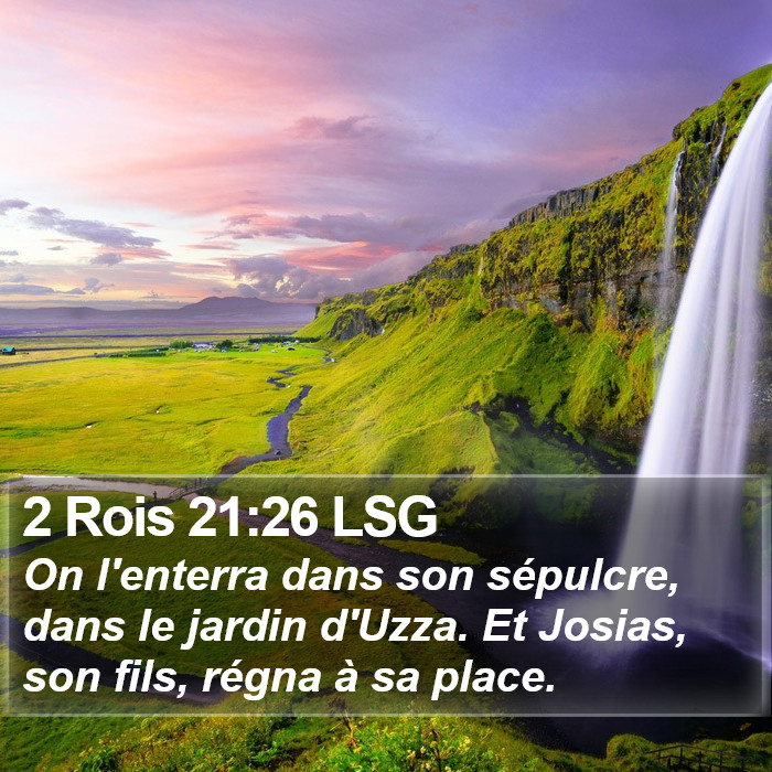 2 Rois 21:26 LSG Bible Study