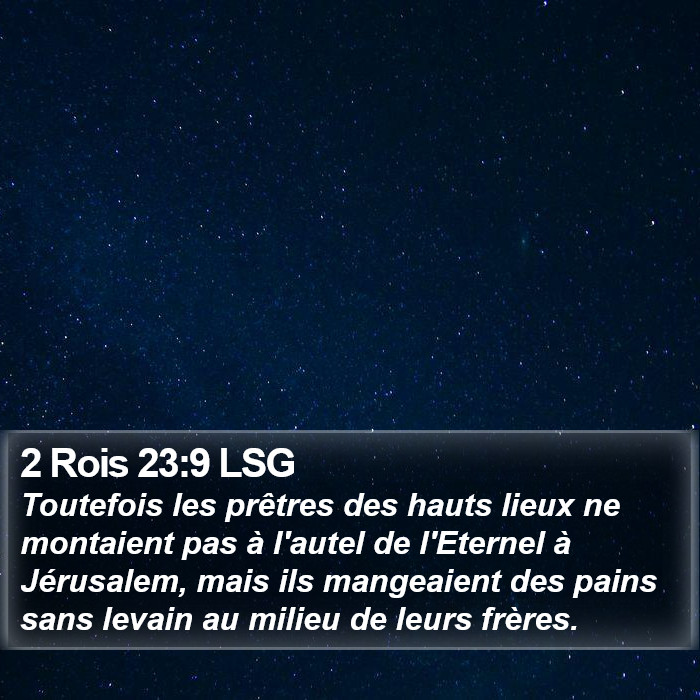 2 Rois 23:9 LSG Bible Study