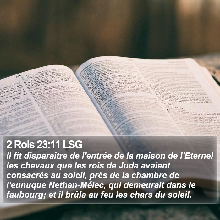 2 Rois 23:11 LSG Bible Study