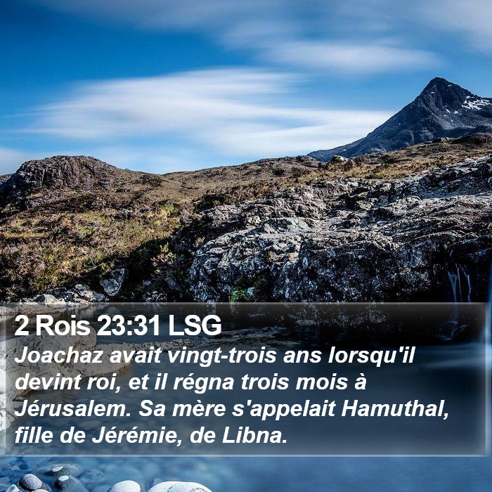 2 Rois 23:31 LSG Bible Study