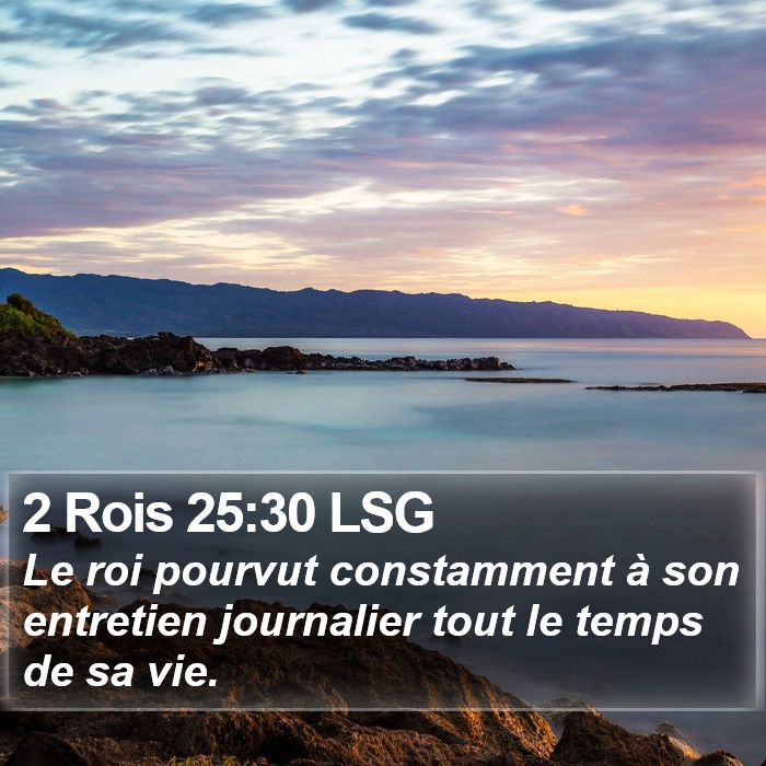 2 Rois 25:30 LSG Bible Study