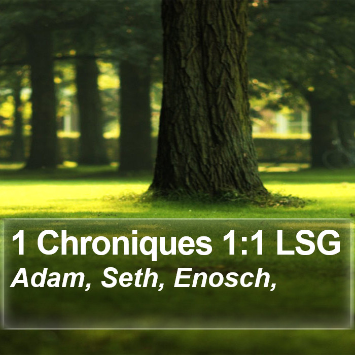 1 Chroniques 1:1 LSG Bible Study