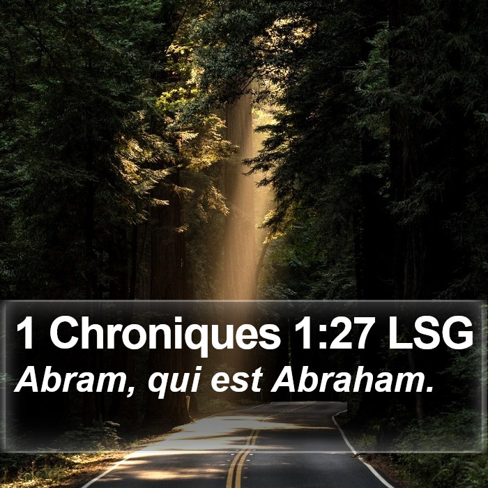 1 Chroniques 1:27 LSG Bible Study