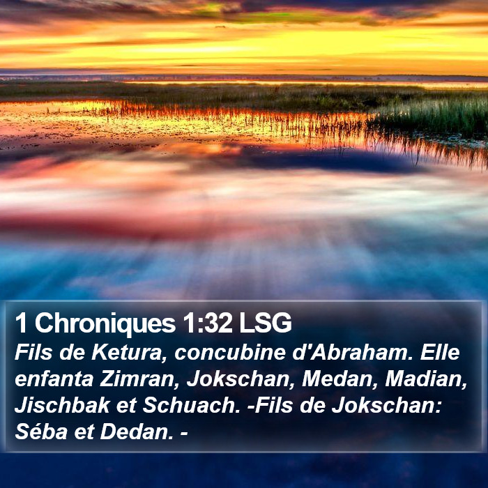 1 Chroniques 1:32 LSG Bible Study