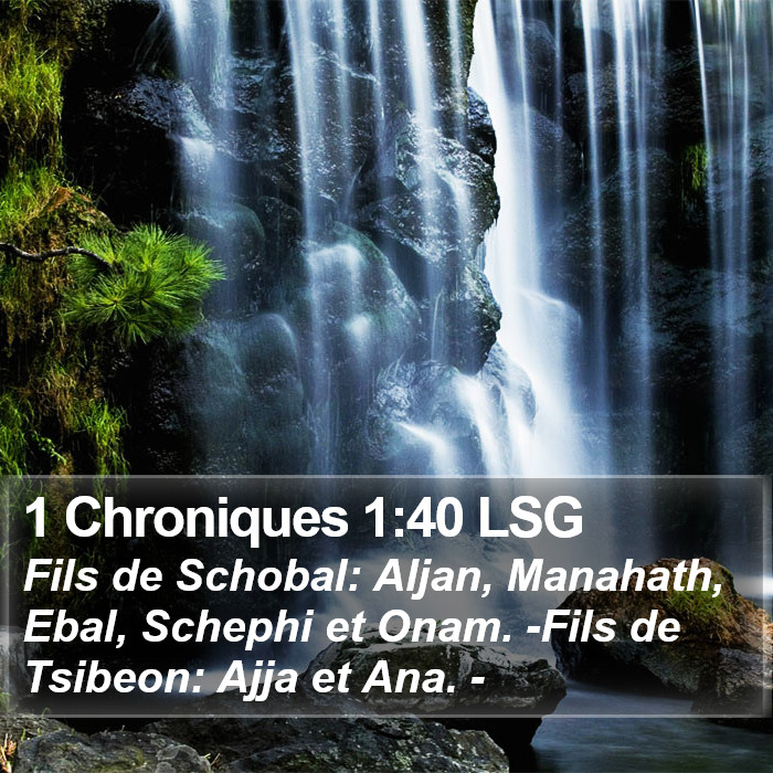 1 Chroniques 1:40 LSG Bible Study