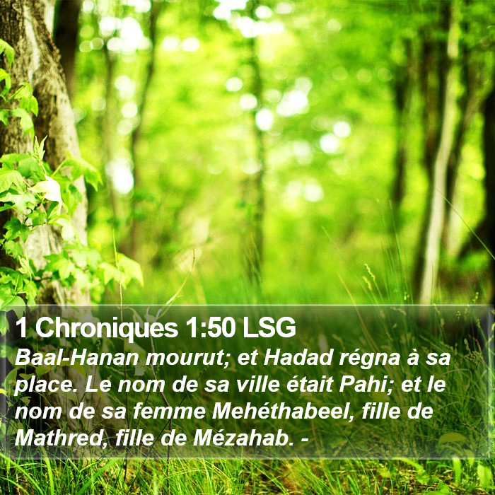 1 Chroniques 1:50 LSG Bible Study