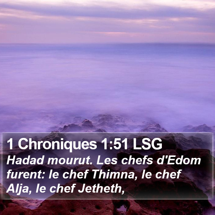 1 Chroniques 1:51 LSG Bible Study