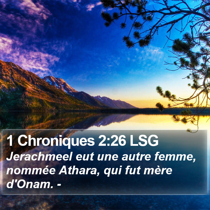 1 Chroniques 2:26 LSG Bible Study